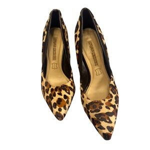 Buffalo London Leopard‎ Print Hair Calf Pointed Stiletto Heels Size 8/38